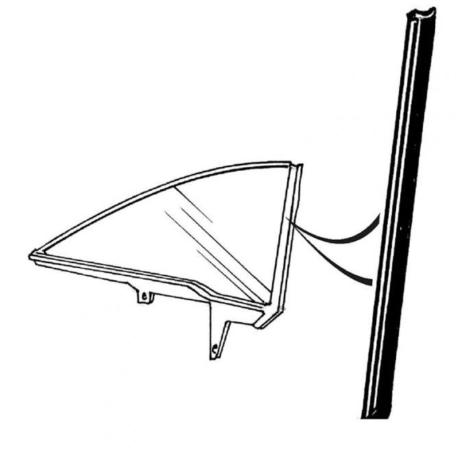 Dennis Carpenter Front Edge of Door Glass Seals - 4 Door Hardtop - 1957-59 Ford Car B9A-5725824-PR