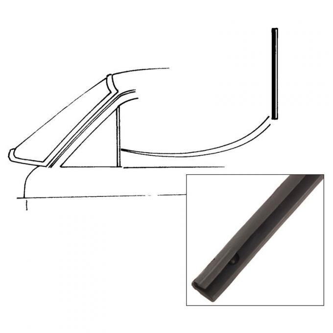 Dennis Carpenter Back Edge of Vent Window Seals - All except Hardtop & Convertible - 1960-65 Ford Falcon C0DB-6421450-PR