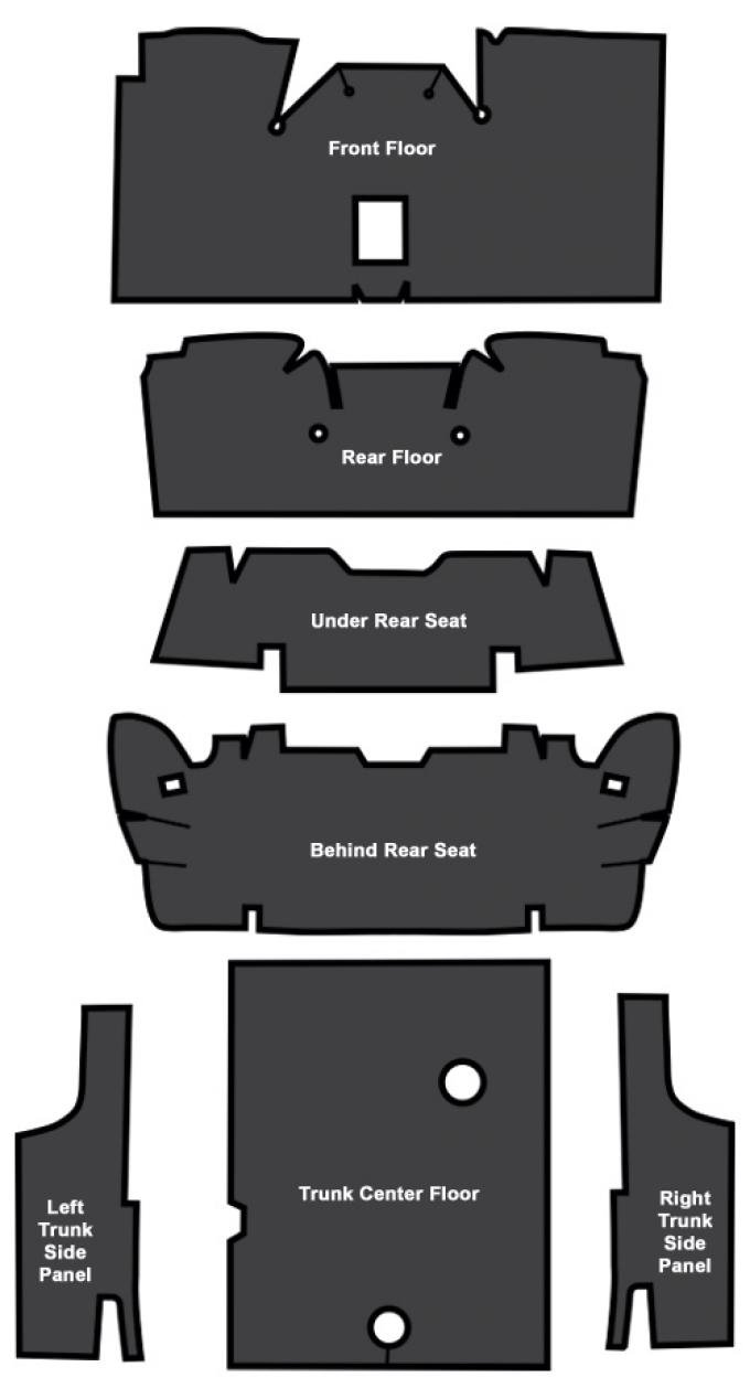 ACC 1967-1970 Mercury Cougar Coupe Sound Deadener 7pc EVA