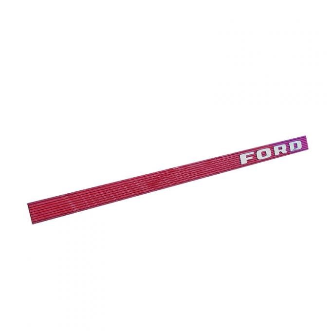 Dennis Carpenter Tailgate Finish Panel Trim - Red w/ FORD Letters - 1985-86 Ford Truck E5TZ-99425A34-RP