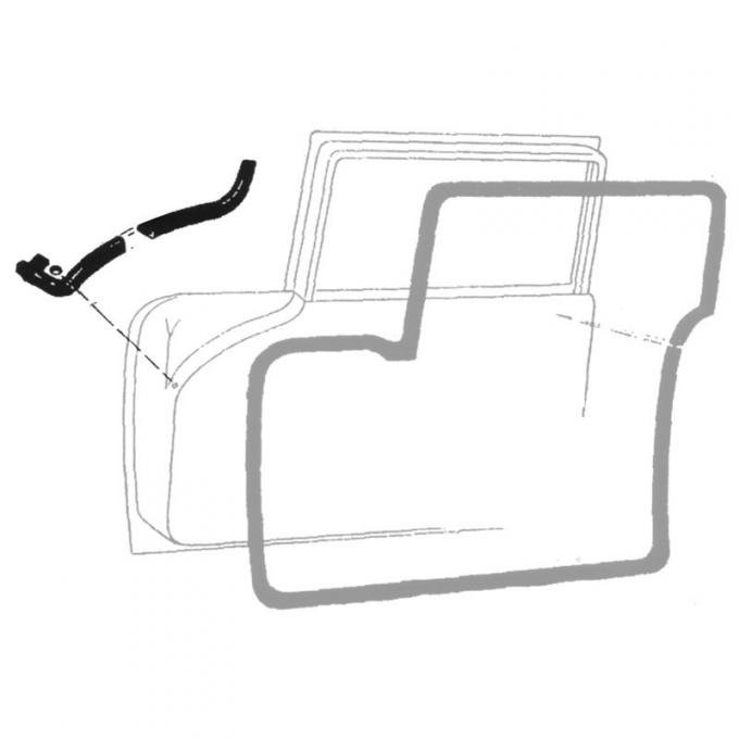 Dennis Carpenter Inner Dog Leg Seal - 1955-56 Ford Car B5A-7020570-PR