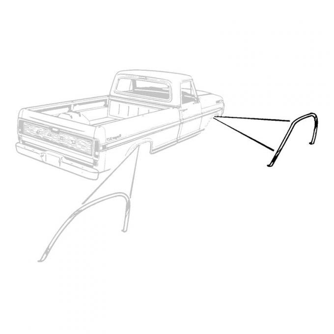 Dennis Carpenter Wheel Opening Molding - RH Front - 1967-72 Ford Truck C7TZ-16038-A