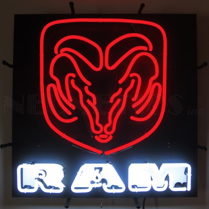 Neonetics Standard Size Neon Signs, Ram Red Neon Sign with Backing