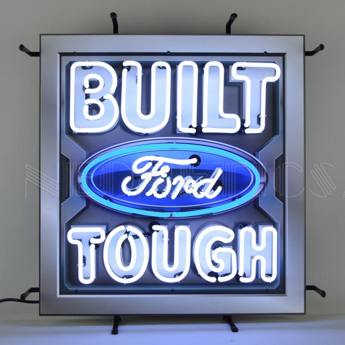Neonetics Standard Size Neon Signs, Ford - Built Ford Tough Neon Sign with Backing