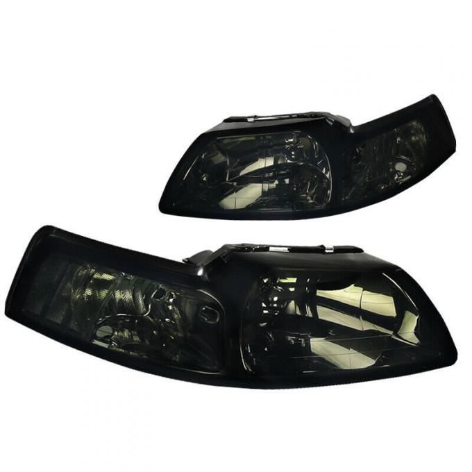 Ford Mustang Replacement Headlights with Smoked Lenses, 1999-2004