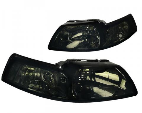 Ford Mustang Replacement Headlights with Smoked Lenses, 1999-2004