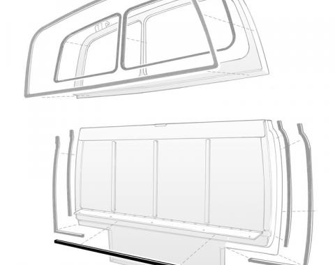 Dennis Carpenter Center Lower Tailgate Seal - Station Wagon - 1949-51 Ford Car   8A-7943016