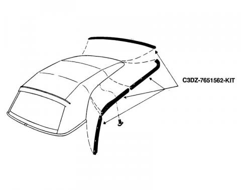 Dennis Carpenter Weather Stripping Set - Convertible Top - 1963-65 Ford Falcon C3DZ-7651562-KIT