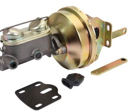Classic Performance Power Brake Booster & Master Cylinder Kit 55-72 Ford Full Size Cars, 8" Gold Zinc 5772B-MC