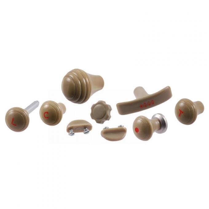 Dennis Carpenter Dash Knob Set - Grayish Tan - Super Deluxe - 1946 Ford Car   51A-9270-C