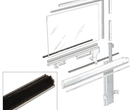 Dennis Carpenter Door Glass Anti-Rattlers - Right - Crown Victoria & Convertible - 1955-56 Ford Car   B5A-7621452-PR