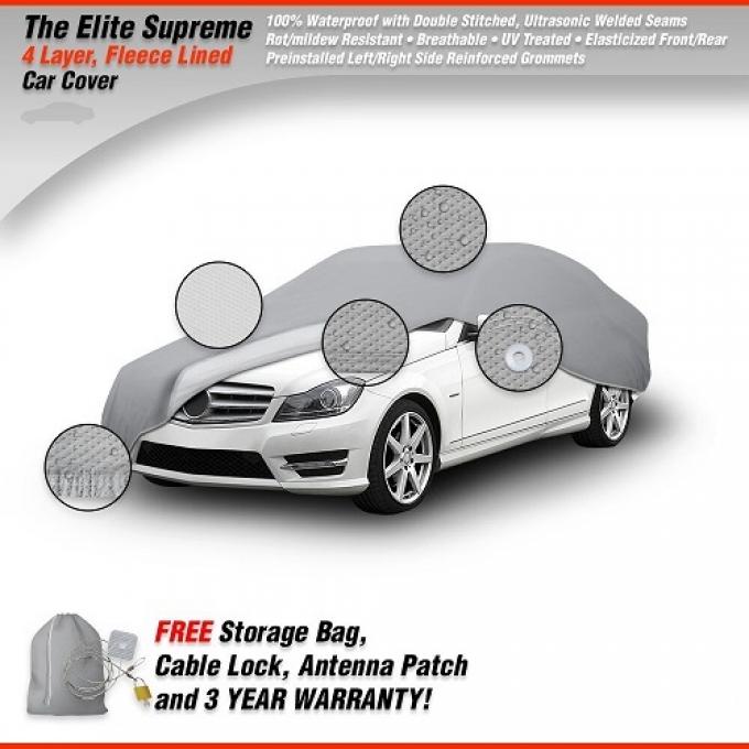 Elite Supreme™ Fleece Lined Car Cover, Gray (Size 2), fits Cars up to 171" or 14' 3"