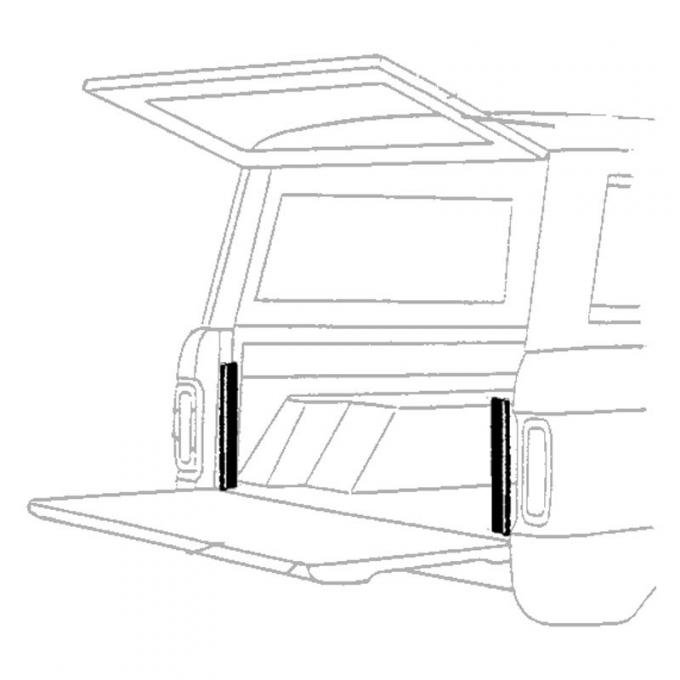 Dennis Carpenter Tailgate Side Seals - 1966-68 Ford Bronco C6TZ-9843730-B