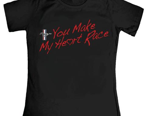 Mustang Make My Heart Race Ladies T-Shirt