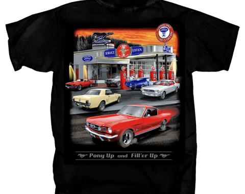 Mustang Sunset Service Station Adult T-Shirt