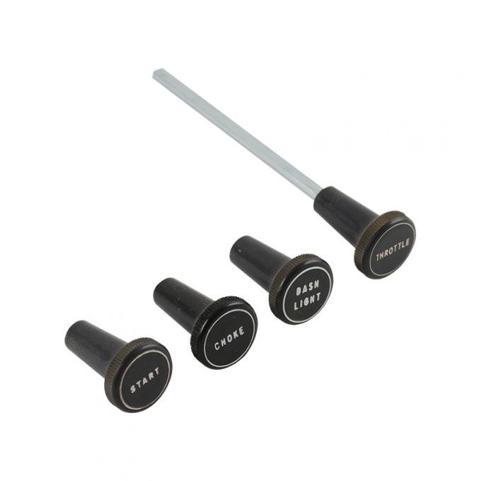 Dennis Carpenter Dash Knob Set - Mahogany - 4 cylinder - 1932 Ford Car   B-9270