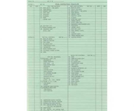 Final Inspection Traveler Sheet - Falcon