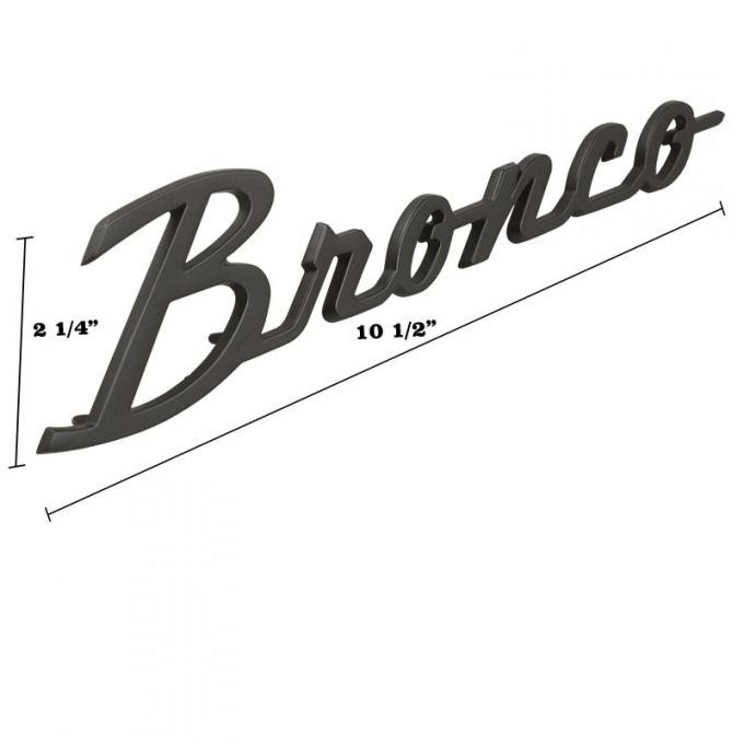 Dennis Carpenter Fender Emblem - Satin Black - "Bronco" - 1966-77 Ford Bronco, 2021-23 Ford Bronco C6TZ-16098-BLK