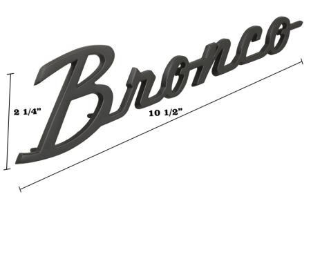 Dennis Carpenter Fender Emblem - Satin Black - "Bronco" - 1966-77 Ford Bronco, 2021-23 Ford Bronco C6TZ-16098-BLK