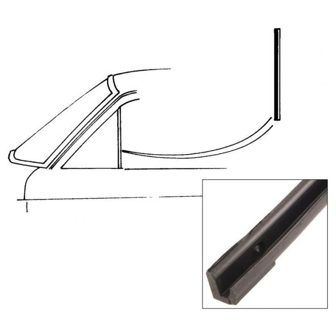 Dennis Carpenter Back Edge of Vent Window Seals - Convertible & 2 Dr Hardtop - 1963-65 Ford Car, 1963-65 Mercury Comet C3DB-7621450-PR