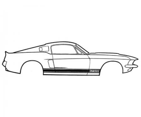 Scott Drake 1966-1968 Ford Mustang Stripe Kit, Shelby GT350,Blue S2MS-16224-D