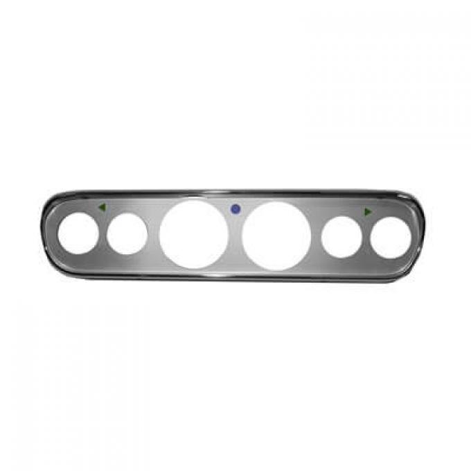 Scott Drake 1965-1966 Ford Mustang 1965-66 Mustang Custom 6 Hole Instrument Bezel-Brushed Aluminum C5ZZ-10838-6-AL