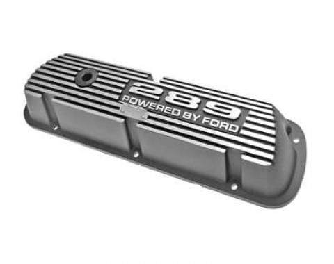 Scott Drake 1964-1968 Ford Mustang 289 Aluminum Valve Covers Black Powder Coat 6A582-289