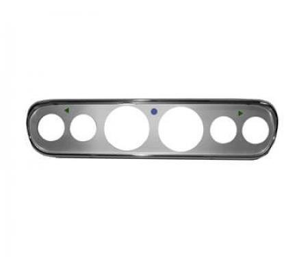 Scott Drake 1965-1966 Ford Mustang 1965-66 Mustang Custom 6 Hole Instrument Bezel-Brushed Aluminum C5ZZ-10838-6-AL