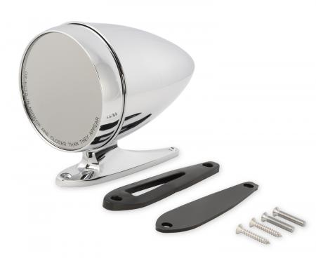 Scott Drake 1965-1968 Ford Mustang Chrome Bullet Exterior Mirror with Long Base and Convex Glass C5RZ-17696-ALC