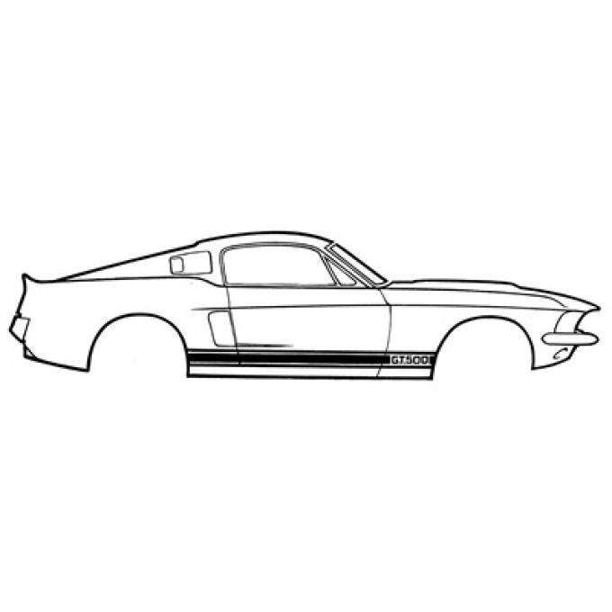 Scott Drake 1966-1968 Ford Mustang Stripe Kit, Shelby GT350,Black S2MS-16224-A