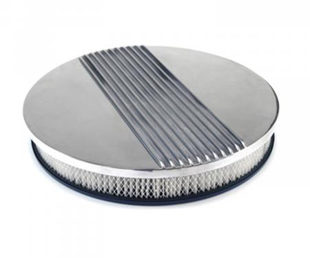 Scott Drake 1964-1973 Ford Mustang 14" Polished Aluminum Finned Air Cleaner Assembly C5ZZ-9600-AFK