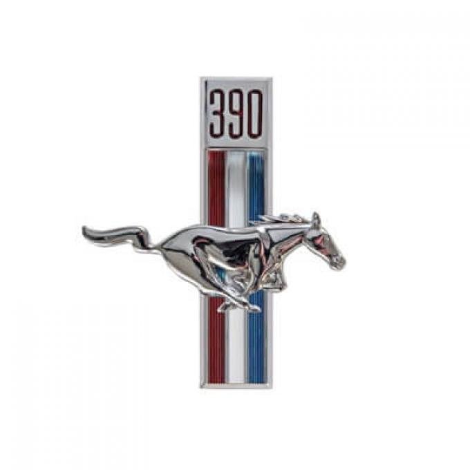 Scott Drake 1967-1968 Ford Mustang Fender Emblem, 390 Running Horse, Passenger Side C7ZZ-16228-D