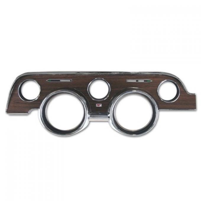 Scott Drake 1968 Ford Mustang 1968 Instrument Bezel with Metal-Backed Woodgrain Vinyl Inserts C8ZZ-10838-BMI