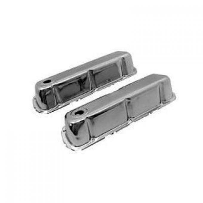 Scott Drake 1964-1973 Ford Mustang Polished Chrome Valve Covers (289, 302, 351W) C5ZZ-6A582-C