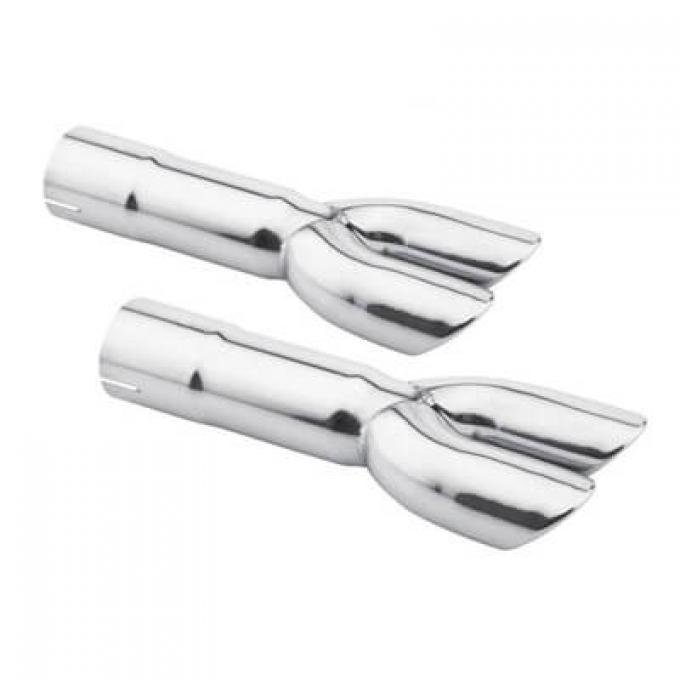 Scott Drake 1967-1969 Ford Mustang Hi-Flow GT Exhaust Tips, 2.25", Stainless Steel C7ZZ-5258-GT2