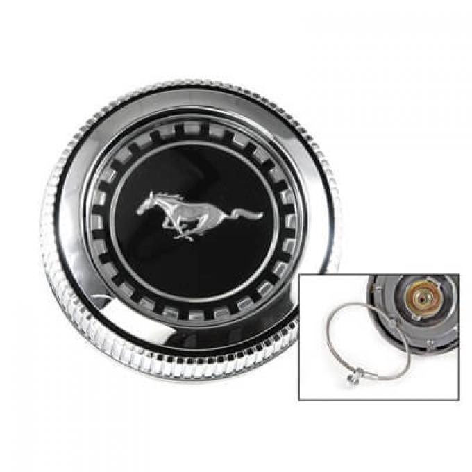 Scott Drake 1971-1973 Ford Mustang Fuel Cap (With Vent & Cable) D1ZZ-9030-B