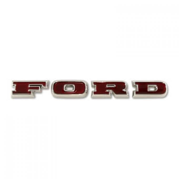 Scott Drake 1967-1977 Ford Bronco Ford Grill Letters Chrome with Red Inlay C7TZ-8316-S