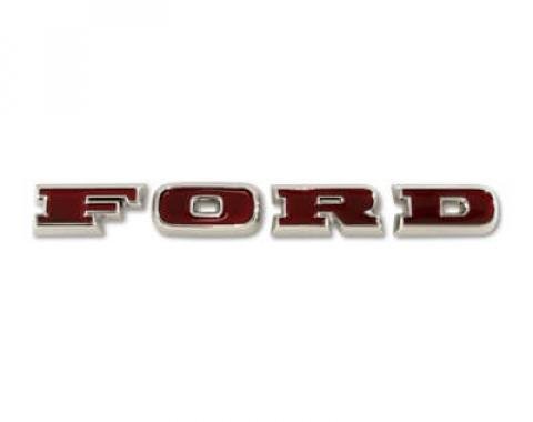 Scott Drake 1967-1977 Ford Bronco Ford Grill Letters Chrome with Red Inlay C7TZ-8316-S