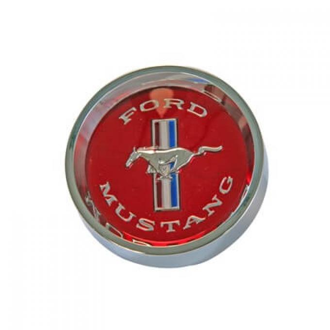 Scott Drake 1965-1966 Ford Mustang Styled Steel Wheel Center Cap Running Pony Red C5ZZ-1130-W