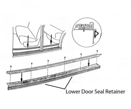 Dennis Carpenter Lower Door Seal Retainer - 2 Door - 1941-48 Ford Car 11A-7013224-PR