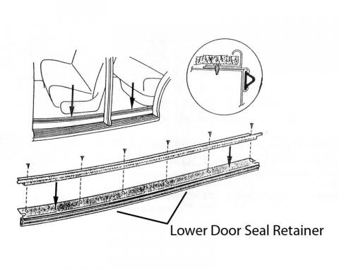 Dennis Carpenter Door Seal Retainer - 4 Door Rear - 1941-48 Ford Car 11A-7313252-PR