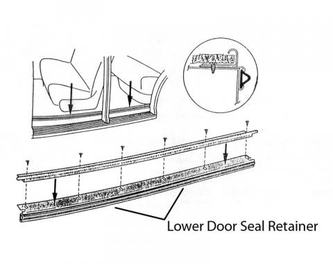 Dennis Carpenter Lower Door Seal Retainer - 2 Door - 1941-48 Ford Car 11A-7013224-PR