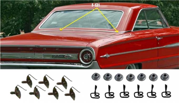 Classic Headquarters Ford Galaxie Back Belt Molding Set, Right Hand & Left Hand with Hardware F-131