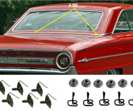 Classic Headquarters Ford Galaxie Back Belt Molding Set, Right Hand & Left Hand with Hardware F-131