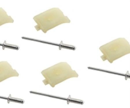 Classic Headquarters Ford Tailgate Lower Molding Clip Set with Rivets, 14 Pieces F-141