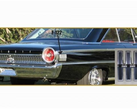 Classic Headquarters Galaxie Quarter Panel “Fishbone” Emblems, Pair with Mount Hardware F-122