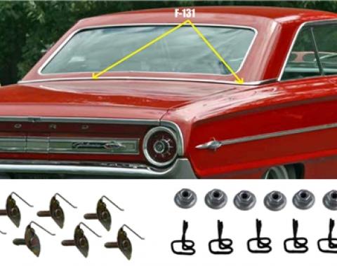 Classic Headquarters Ford Galaxie Back Belt Molding Set, Right Hand & Left Hand with Hardware F-131