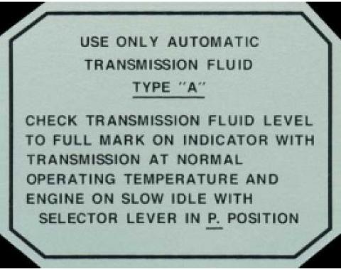 Ford Thunderbird Glove Box Decal, Automatic Transmission, 1955-57