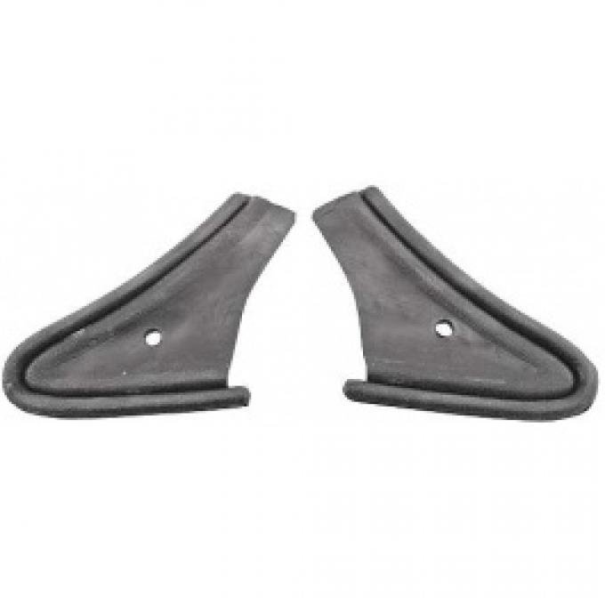 Ford Thunderbird Dash Pad Ends, Ears, Black Vinyl Clad Metal, 1962-63