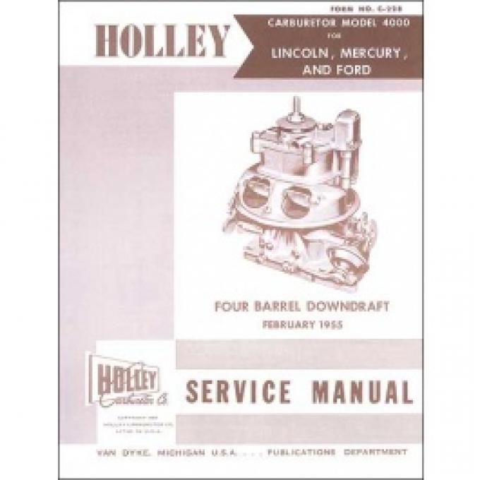 Holley Carburetor Manual, 31 pages, 1955